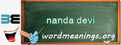 WordMeaning blackboard for nanda devi